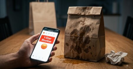 Avaliação 1 Estrela no Delivery? Como o Papel Barreira de Gordura Salva a Reputação da Sua Franquia
